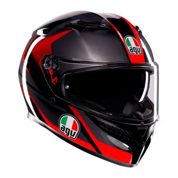 AGV K3 E2206 STRIGA Casco integral Negro Gris Rojo