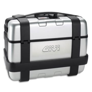 Givi Trekker Monokey top case with aluminum finish and extruded